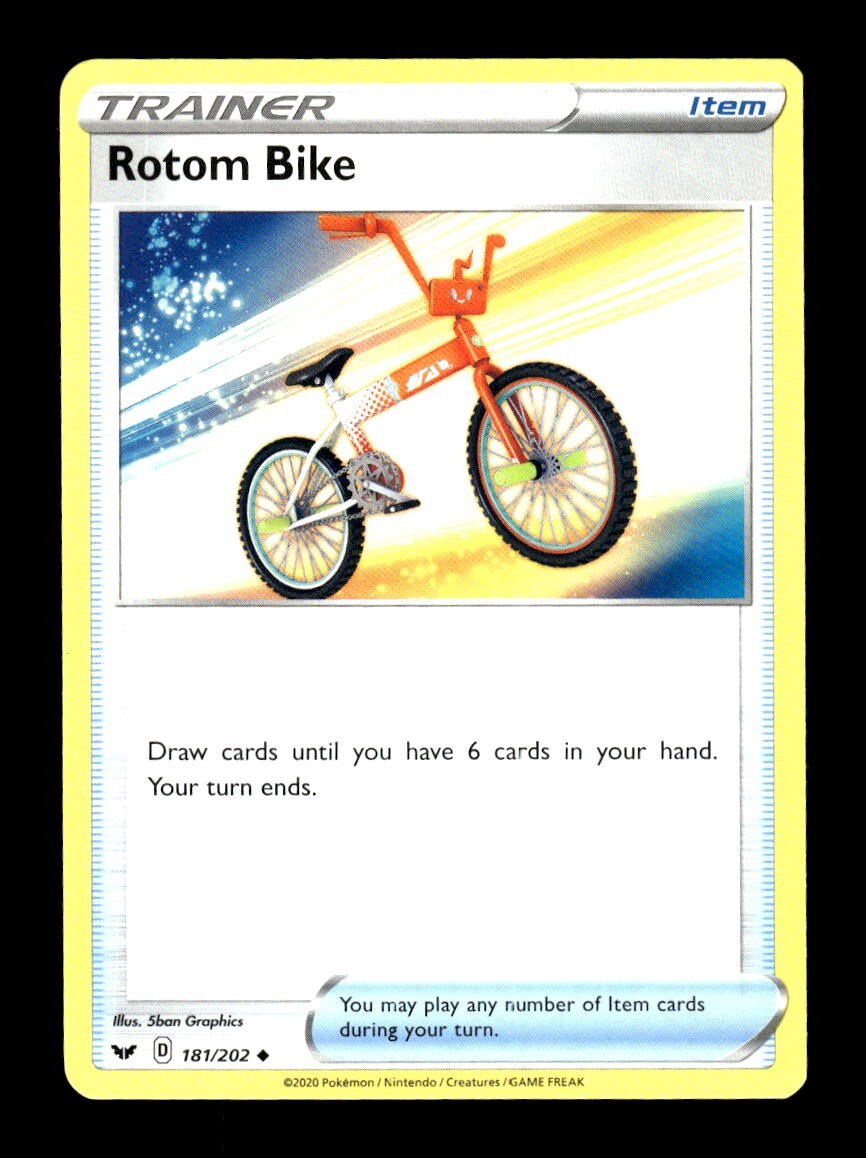 rotom bike pokemon card Champions Path Single Uncommon 63 Mint / near mint condition trading card Pokemon Sword & Shield Base