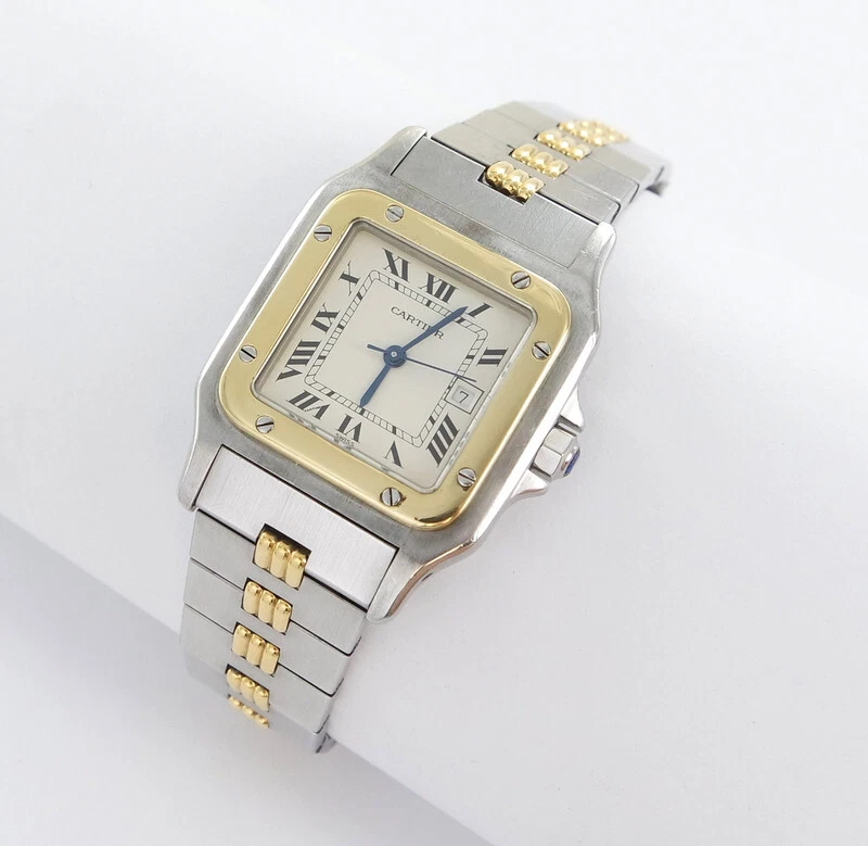 Cartier Santos Carree Herren 29mm Automatik Stahl/Gold Godron Revision Ref. 2961