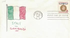 1960 Washington, DC FDC 8¢ Garibaldi w Hand Painted Italy Flag Cachet, Sc. #1169