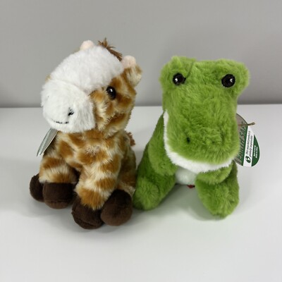 Giraffe & Alligator Plush Adventure Planet 6  Stuffed Animal Earth Safe Toy NEW!