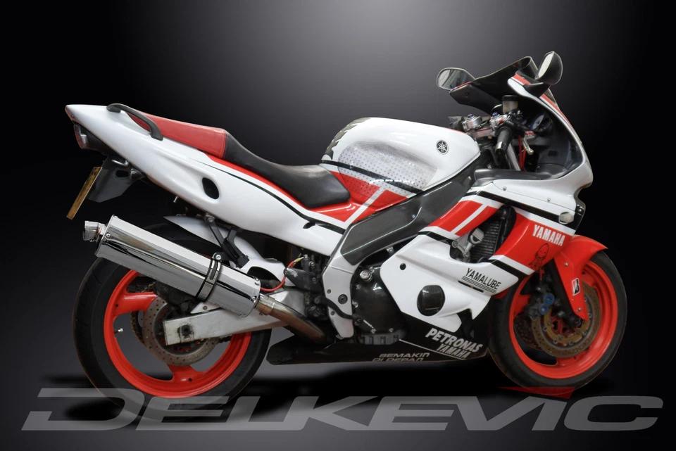 Yamaha YZF600R Foxeye 1994-2007 Slip On 18" Ovalado Acero Inoxidable Silenciador Kit Foto 4 de 4
