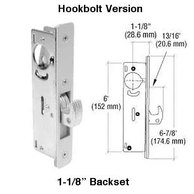 Bloqueo de mortaja de gancho 1-1/8 pulgadas trasero, con placa frontal - aluminio Foto 2 de 3