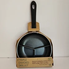 Triple Divided Non-Stick Skillet by RDP Productions, Inc., New in Box
