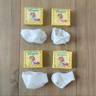 My Little Pony Vintage Baby Pony Lot of 4 Diaper Boxes and Diapers