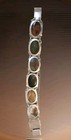 Taxco Sterling Stamped: Vintage; 7 Lrg Multistone, Mexican Silver Link Bracelet  — photo 2