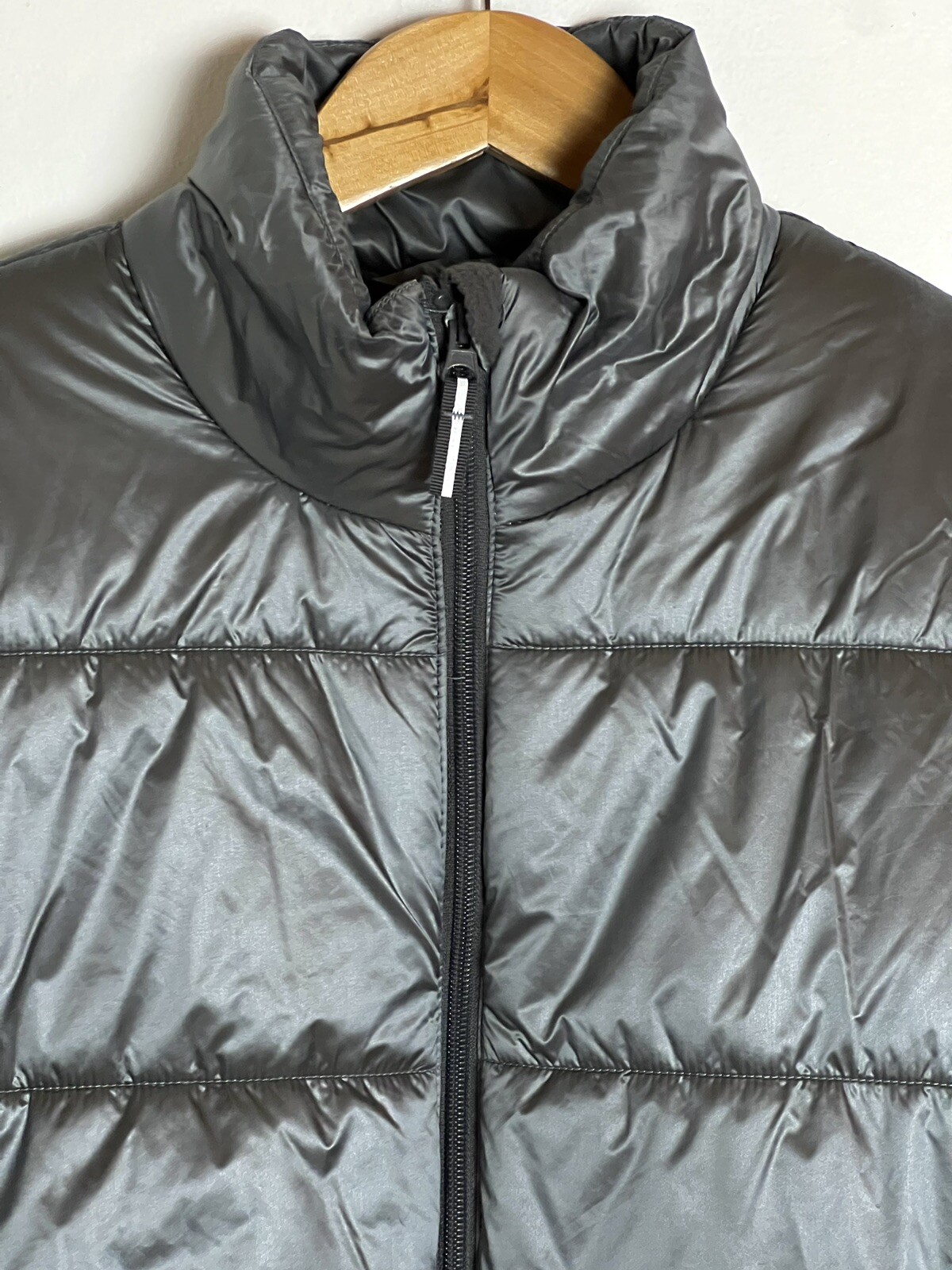 Universal Thread Puffer Coat Metallic Silver Zip … - image 5