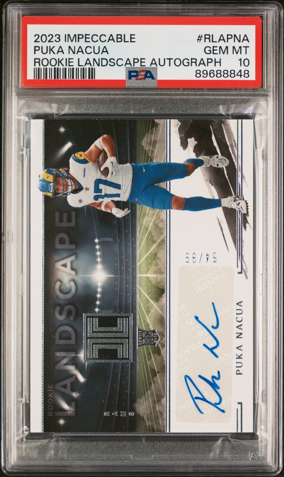 Puka Nacua Panini Impeccable Rookie Landscape Autographs #RLAPNA Base