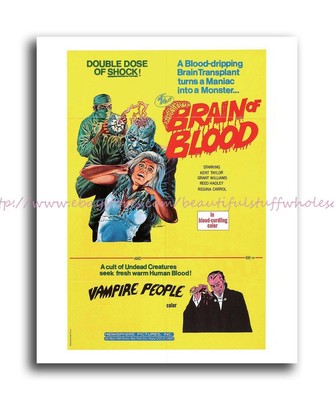combo brain of blood horror movie poster 8x10'' print home accent wall