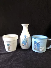 VTG Holly Hobbie Ceramic Vase Planter Mug With Candle (3)