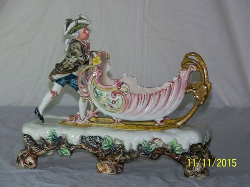 Antique Royal Dux "Large" Porcelain Hand Painted Center Piece Planter Signed - Picture 3 of 12