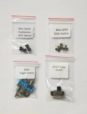 15pc Mixed Switch Kit- Toggle Switch, Push-Button Switch, Slide Switch (Mini/Lg)