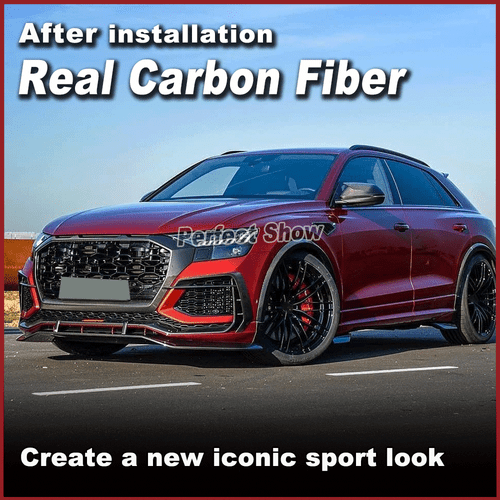 Se adapta a Audi RSQ8 RS Q8 2020-2023 Carbon Front Aletas Splitter Canards - Imagen 3 de 11