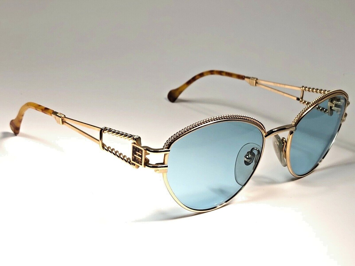 NEW VINTAGE HENRY JULLIEN OVAL MEDIUM GOLD 1990 ITALY SUNGLASSES