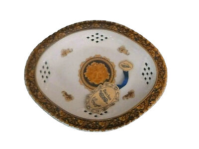 Vintage T. Limoges Bacchus Deep Oval Reticulated 9 1/2'' Plate France New Tags