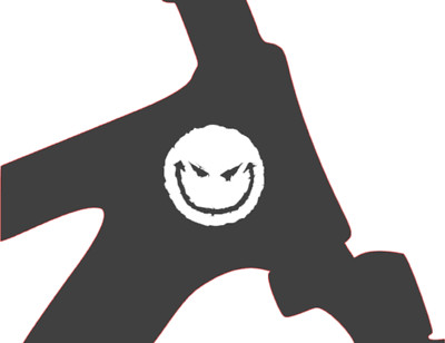 Bike Fahrrad MTB Böses Emoji Smiley  Aufkleber Sticker Set 2 Stk. #001