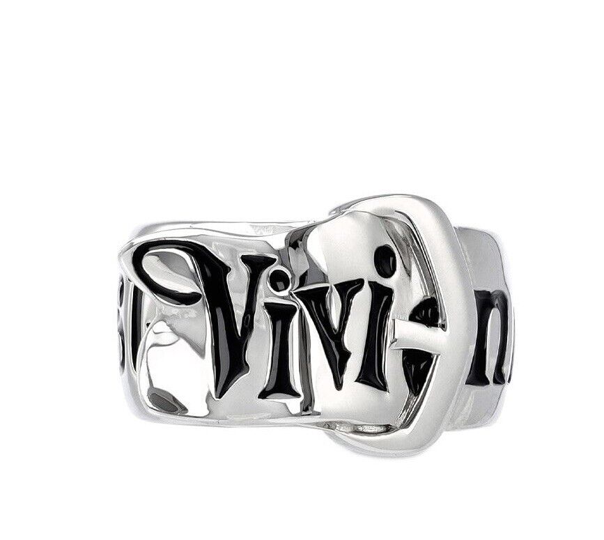 Vivienne Westwood Nana Belt Thick Logo Ring silver tone Vivienne Westwood Nana Belt Thick Logo Ring silver tone