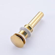Gold Brass Bathroom Sink Grate Waste Sink Pop Up Drain Stopper Without Overflow