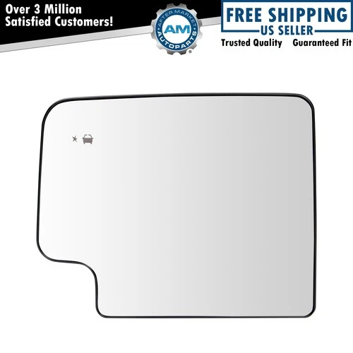 Driver Side Upper Mirror Glass Fits 2020-2021 Silverado 2500 3500 GMC Sierra