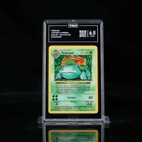 Pokémon TCG Venusaur 015/102 Base Set (Shadowless) Holo Graded EX/MT+