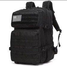Sac à Dos Tactique Militaire Homme MOLLE Imperméable Randonnée Sport Voyage Noir
