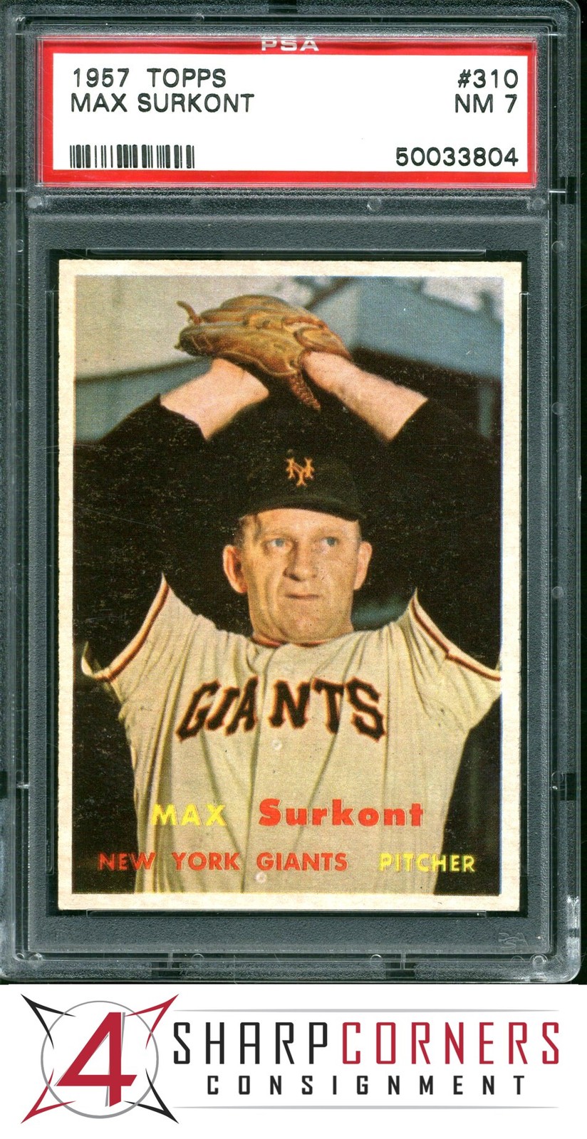 1957 TOPPS #310 MAX SURKONT GIANTS PSA 7