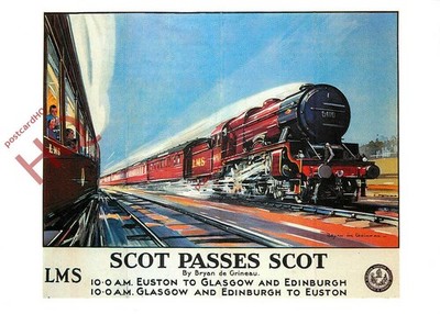 Postkarte:-EISENBAHNPLAKAT, SCOT PASS SCOT, 6100 GRENADIER GUARDSMAN (REPRO)