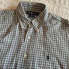 Ralph Lauren Men's Large Blue Plaid Blake Long Sleeve Button-Down Shirt