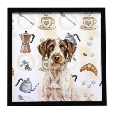 Caroline's Treasures Liver White German Wirehair Pointer Coffee Bar Frame Print