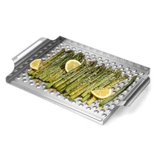 Onlyfire Stainless Steel Grill Pan, Nonstick Topper, Perforated, Handles