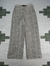 Theory Pants Womens 2 Light Brown Tweed Wide Leg