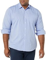 Amazon Essentials Herren Business Hemd Langarm Popeline Blau XL Normale Passform