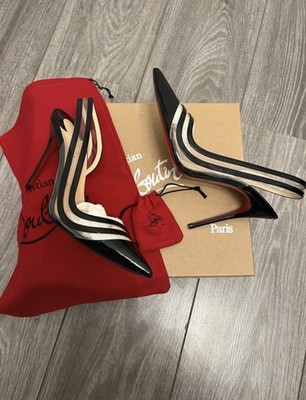 Christian Louboutin Paralili 100 Pumps Lackleder schwarz/transp. EU 39