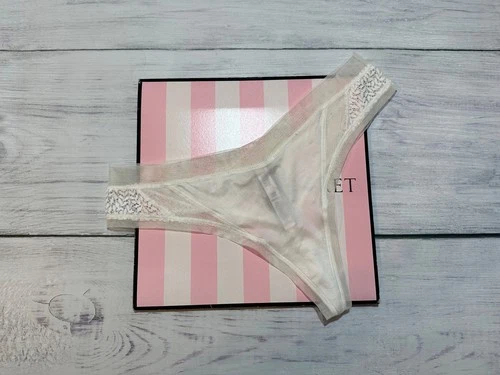 Victoria's Secret Very Sexy Panty Satin Smooth Silky Thong White M