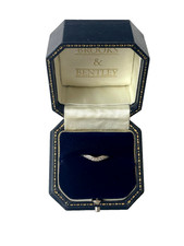 9ct White Gold Diamond Ring Diamond Wishbone Gold Ring - Size i