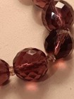 Purple Glass Bead Necklace Marked Czech Faceted Transparent Hand Cut Vintage — photo 3