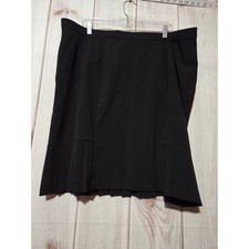 Dressbarn Black Pleated Hem Skirt Womens 22W Stretch Knee Length Professional