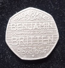 2013 Benjamin Britten born 1913 50p Fifty Pence coin circulated