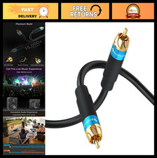 15FT Subwoofer RCA Cable - Dual Shielded, Gold Plated Male to Male, Home Theater