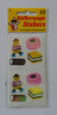 PLANCHE STICKERS BRILLANT BONBONS ANGLAIS REGLISSE - NEUF SOUS BLISTER- LXSTI241