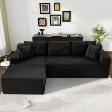 Modern 105" 4 Seater Comfy L Shaped Modular Sectional Deep Seat Sofa with Chaise