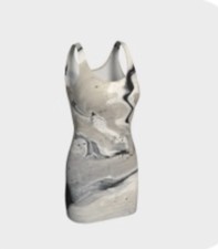 Women’s Multicolor Abstract Bodycon Mini Dress Sleeveless Scoop Neck