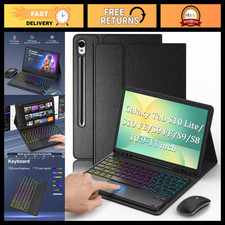 Keyboard Case for Samsung Galaxy Tab S10 Lite, S10 FE, S9 FE, S9, S8 - Slim, Dur