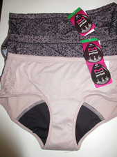 Maidenform  Womens Period Hipster Leak Protection Underwear Panties 3-Pair  L