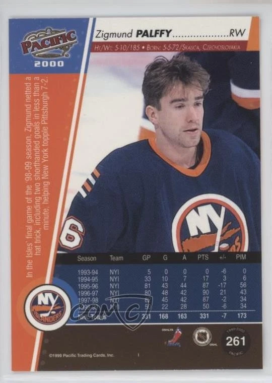 1999-00 Pacific Ziggy Palffy #261 - Image 2 of 2