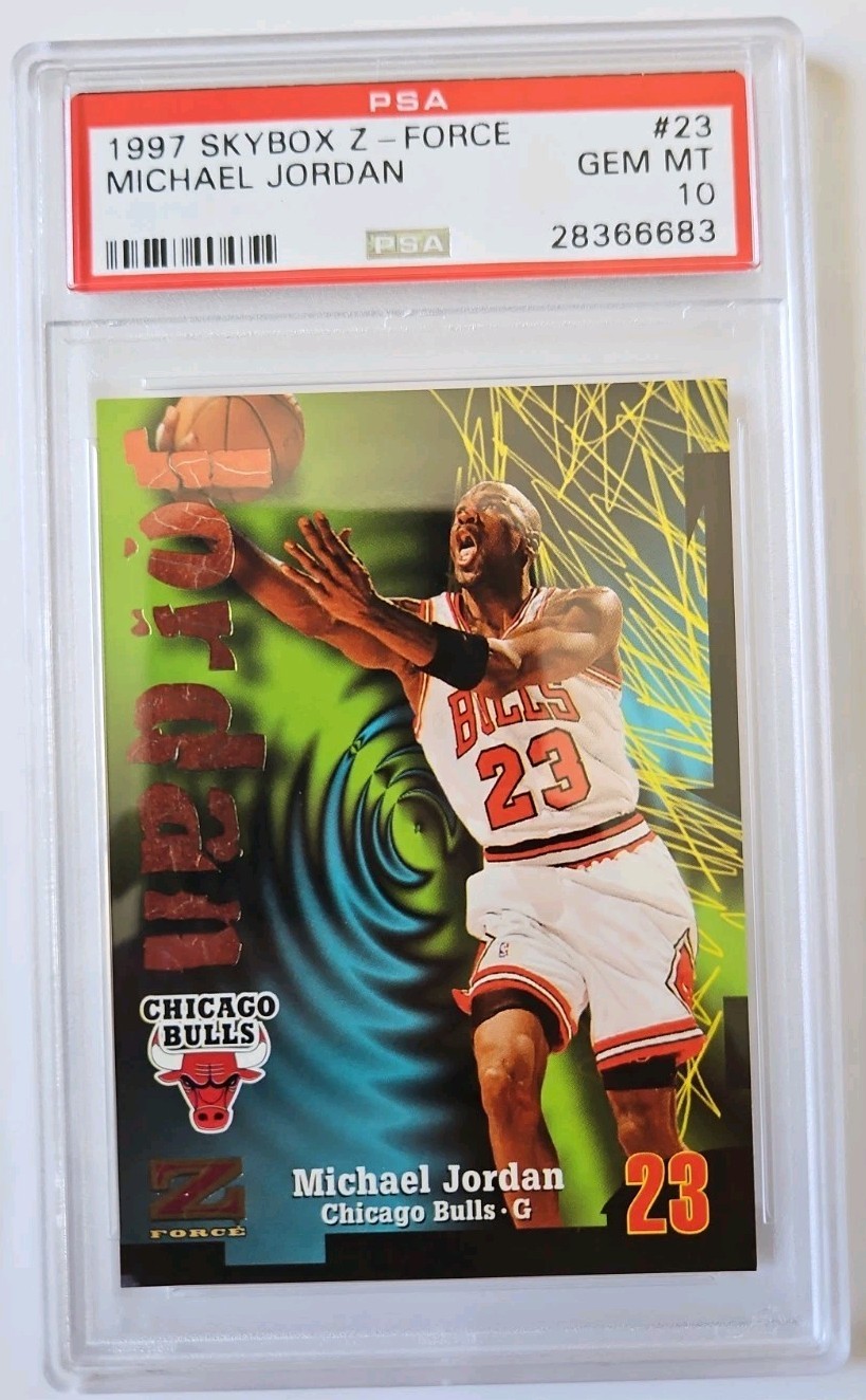 Michael Jordan 1997 Skybox Z-Force Basketball Card #23 Graded PSA 10 Gem Mint view 6