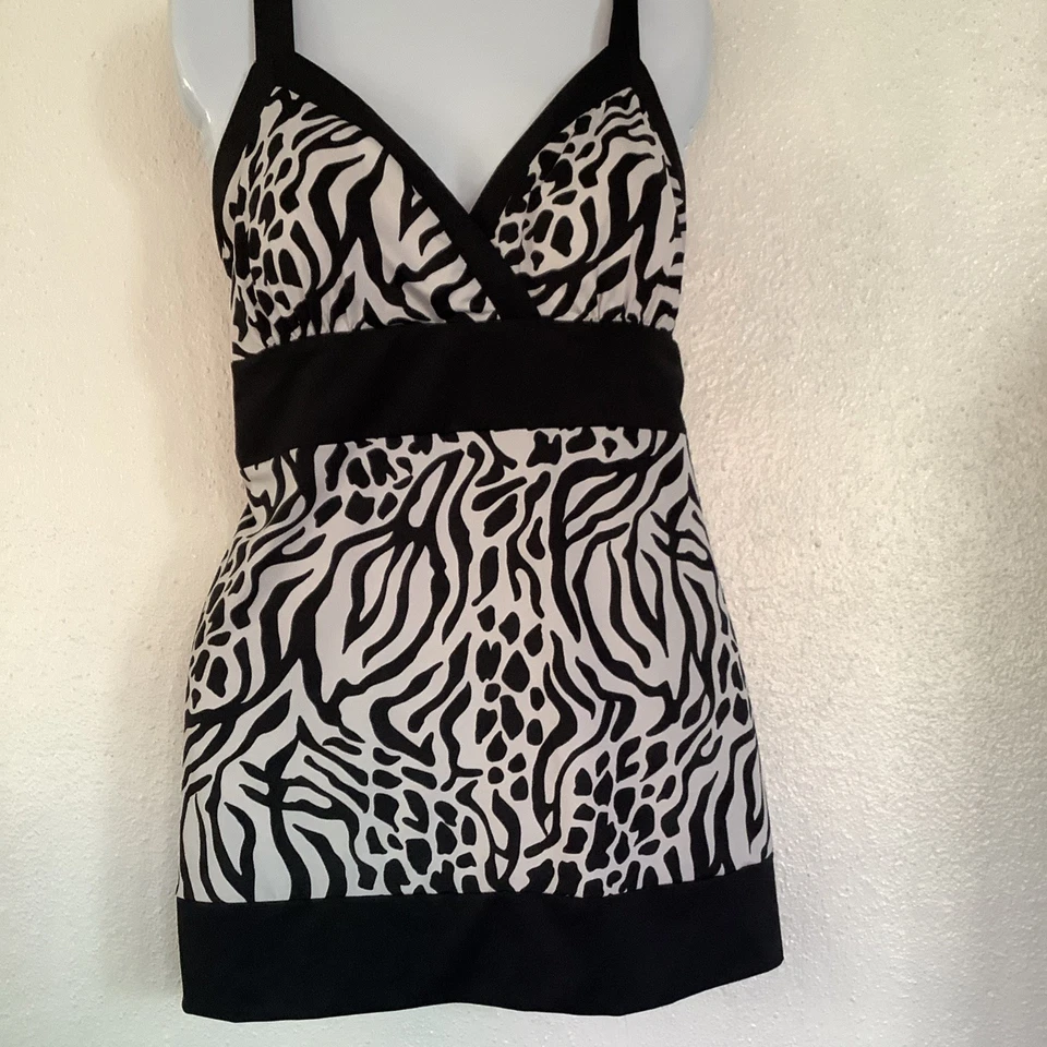 I.N.C женщин Y2K Babydoll Майка размер XL черный тропический опрятный готический - Изображение 3 из 4