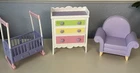 Barbie Happy Family Nursery Playset Midge’s Baby Bassinet Chair Furniture VTG