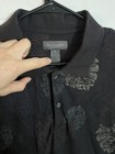 Men's Van Heusen Golf Polo Shirt All Over Floral Print Black XL