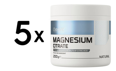 5 x OstroVit Magnesium Citrate, Natural - 200g (39,99 EUR/kg)