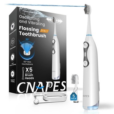Electric Toothbrush with Water Flosser, 3-in-1 Sonic Brush & Oral Irrigator C...